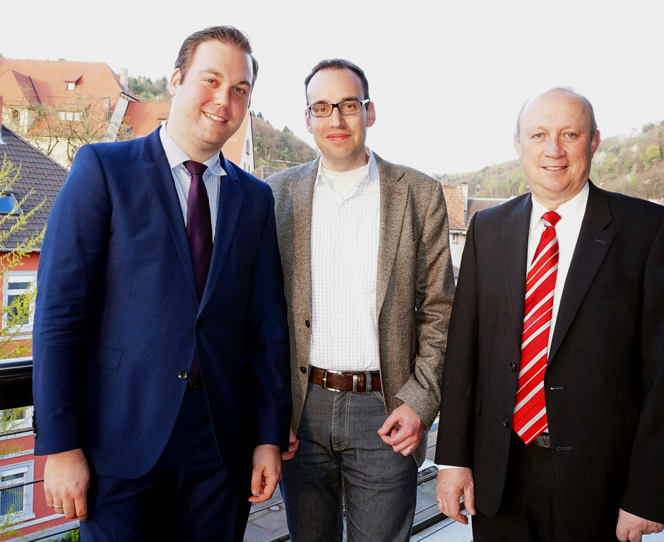 CDU-Kreisvorsitzender Felix Schreiner MdL, Prof. Christian Hagist, und Vorsitzender der KPV Thomas Schäuble.