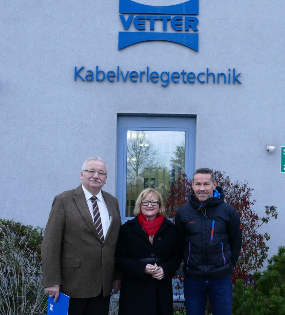 Bildanhang: Bürgermeister Jürgen Link, CDU-Landtagsabgeordnete Sabine Hartmann-Müller, Geschäftsführer Harald Vetter. 